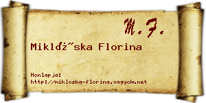 Miklóska Florina névjegykártya
